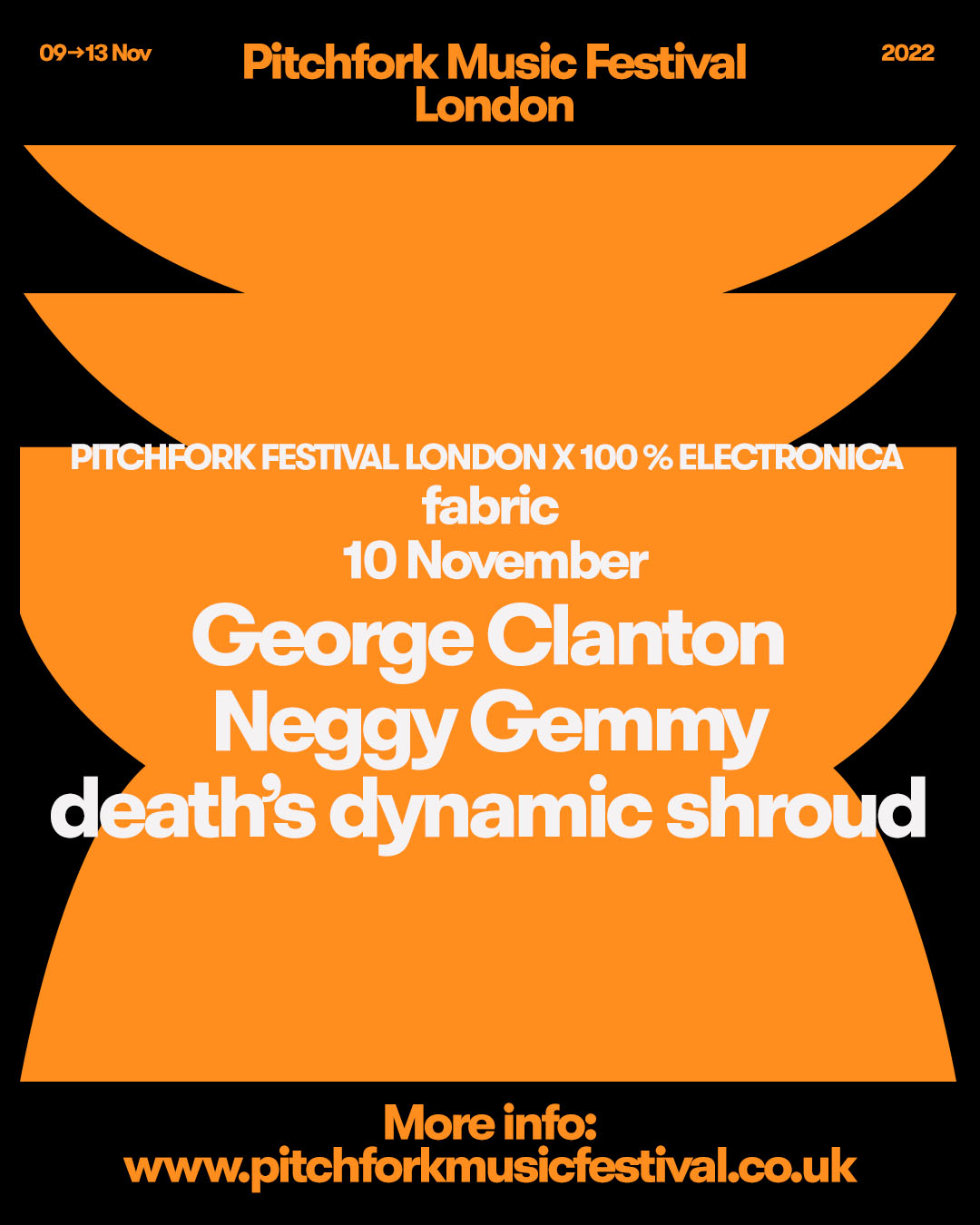 Pitchfork Festival London Clanton, Neggy Gemmy, death's dynamic shroud Fabric London